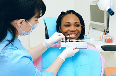 Woman Being Fitted For Veneers